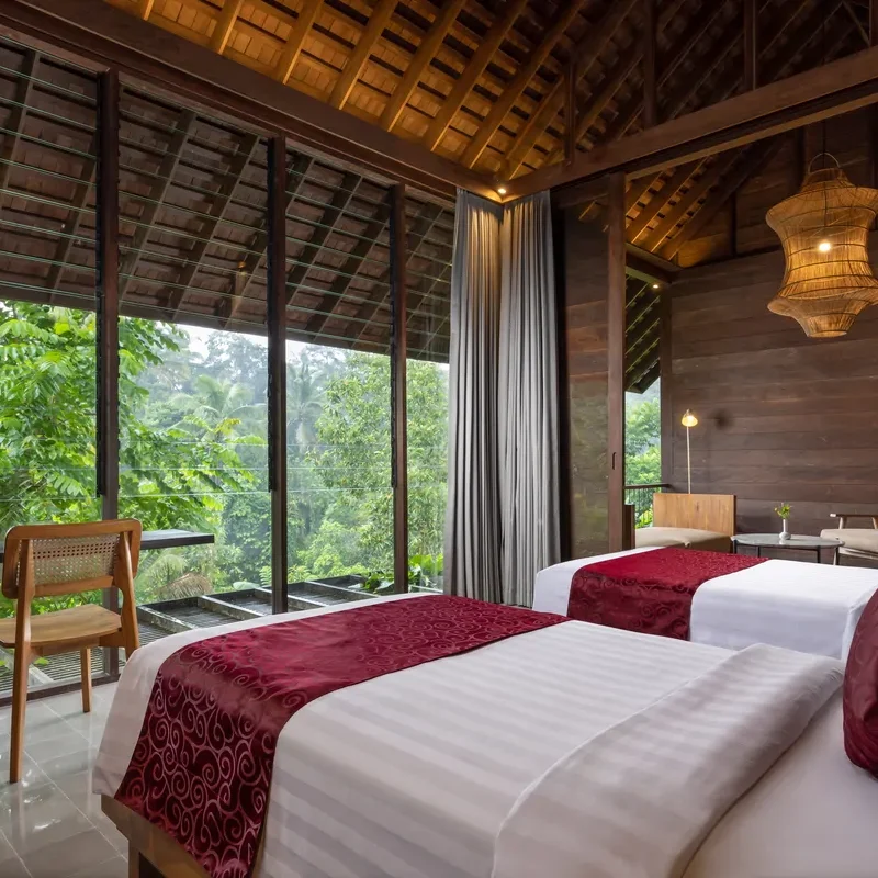 Twin bedroom - Two Bedroom Private Pool Villa Ubud