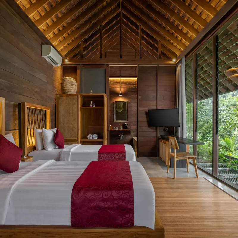 Twin Bedroom - Two Bedroom Private Pool Villa Ubud
